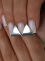Серьги женские из серебра родированные - Треугольники