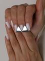 Серьги женские из серебра родированные - Треугольники