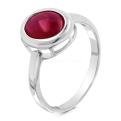 Кольцо из серебра рубином родированное