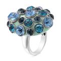 Кольцо из серебра с кристаллами Swarovski родированное