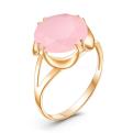 Кольцо из золочёного серебра с плавленым розовым кварцем