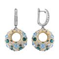 Серьги из серебра с кристаллами Swarovski родированные