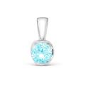 Подвеска из серебра с фианитом родированная