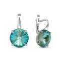 Серьги из серебра с кристаллами Swarovski Шелковистый шалфей родированные
