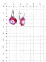 Серьги из серебра с кристаллами Swarovski королевский красный родированные