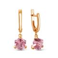 Серьги из золочёного серебра с кристаллами Swarovski светло-розовый