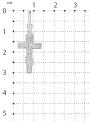 Крест из серебра родированный - 3 см