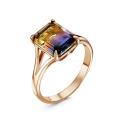 Кольцо из золочёного серебра с пл.кварцем цв.аметрин