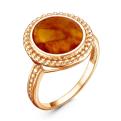 Кольцо из золочёного серебра с нат.янтарём