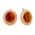 Серьги из золочёного серебра с нат.янтарём