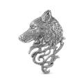Значок из чернёного серебра (винтовое крепление) - Волк
