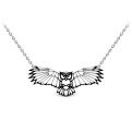 Колье из серебра родированное - Сова