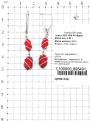 Серьги из серебра с нат.кораллом родированные