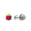 Серьги-пусеты из серебра с кристаллами Swarovski родированные