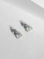 Серьги-пусеты из серебра с кристаллами Swarovski родированные