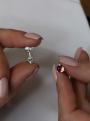 Серьги-пусеты из серебра с кристаллами Swarovski родированные