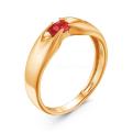 Кольцо из золочёного серебра с нат. рубином