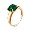 Кольцо из золочёного серебра с кристаллом Swarovski тёмно-зелёный
