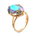Кольцо из золочёного серебра с кристаллом Swarovski радуга