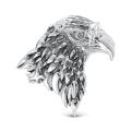 Значок из чернёного серебра - Орёл (винтовое крепление)