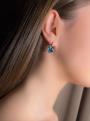 Серьги из серебра с кристаллами Swarovski Голубой родированные