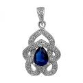 Подвеска из серебра с фианитами родированная