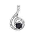 Подвеска из серебра с фианитами родированная