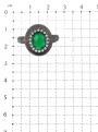 Кольцо из серебра с пл.кварцем цв.зеленый агат, фианитами и тёмным родированием - фото №2