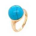 Кольцо из золочёного серебра с реконст.бирюзой