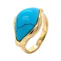 Кольцо из золочёного серебра с реконст.бирюзой
