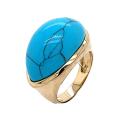 Кольцо из золочёного серебра с реконст.бирюзой