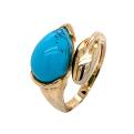 Кольцо из золочёного серебра с реконст.бирюзой