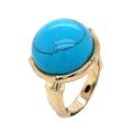 Кольцо из золочёного серебра с реконст.бирюзой