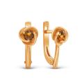 Серьги из золочёного серебра с нат. цитрином