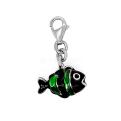 Брелок из серебра с эмалью родированный