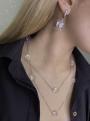 Серьги из серебра с горным хрусталём родированные