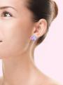 Серьги-пусеты из серебра с куб.цирконием Swarovski родированные