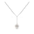 Колье из серебра с культ.жемчугом родированное