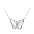 Колье из серебра с нат.перламутром родированное - Бабочка