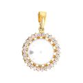 Подвеска из золочёного серебра с культ.жемчугом и фианитами