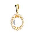 Подвеска из золочёного серебра с культ.жемчугом и фианитами