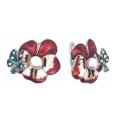 Серьги из родированного серебра с эмалью и жемчугом