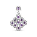 Подвеска из серебра с фианитами родированная