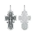 Крест из серебра с частичным чернением - 3,5 см
