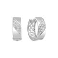 Серьги из серебра с фианитами родированные