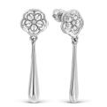 Серьги-пусеты из серебра с фианитами родированные