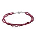 Браслет из серебра с нат.гранатом родированный - 17 см