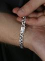 Браслет из чернёного серебра - Бисмарк, 21 см