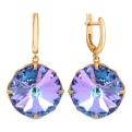 Серьги из золочёного серебра с кристаллами Swarovski мистик розовый