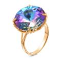 Кольцо из золочёного серебра с кристаллом Swarovski мистик розовый
